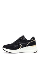 Woman Black Lace-Up Wedge Sneaker | Derimod