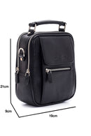 Men's Black Leather Messenger Bag | Derimod