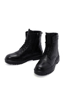 Men's Black Zippered Leather Boots | Derimod