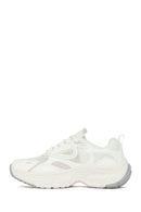 Women's White Lace-Up Chunky Sole Charm Sneakers | Derimod