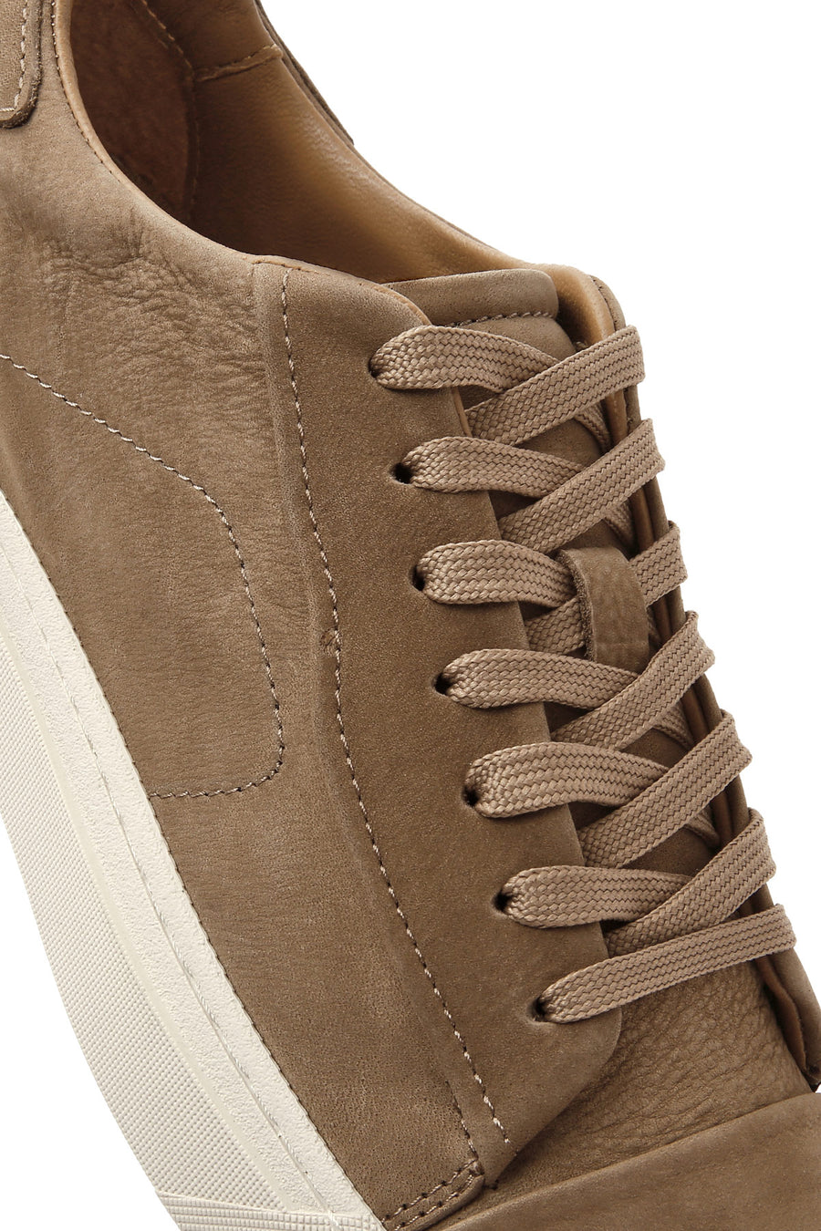 
Men's Beige Lace-Up Nubuck Leather Sneaker
