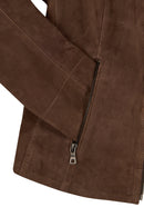 Lara Woman Brown Short Suede Jacket | Derimod