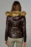 Elena Women's Leather Jacket | Derimod