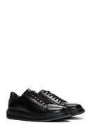 Men's Black Leather Thick Soled Sneaker | Derimod