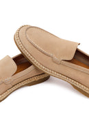 Men's Beige Suede Leather Casual Loafer | Derimod