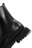 Men's Black Leather Zippered Boots | Derimod