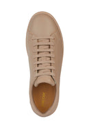 Geox Women's Beige Spherica Ecub-1 Lace-Up Leather Sneaker | Derimod