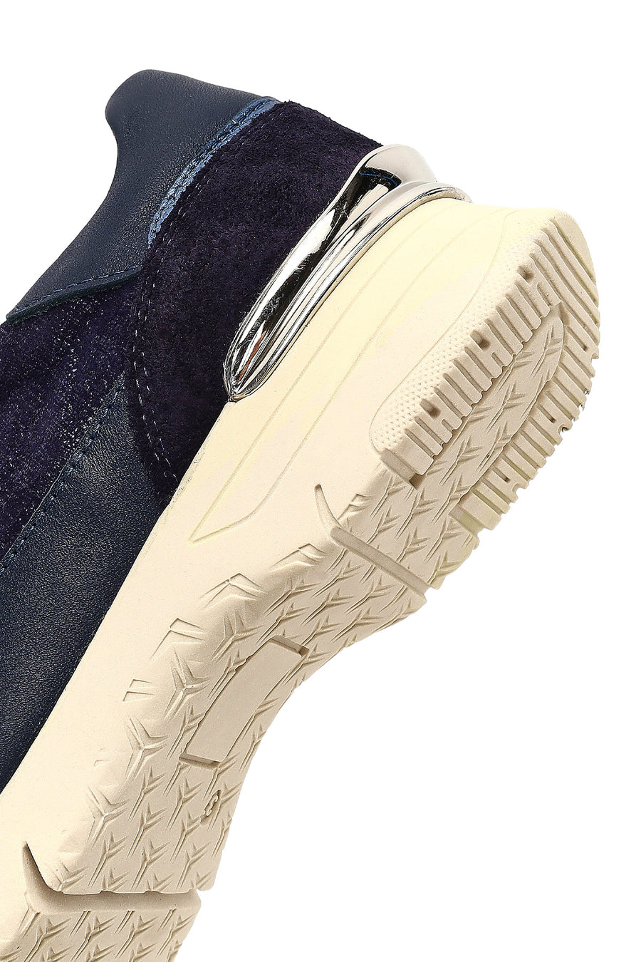 Kadın Lacivert Bağcıklı Kalın Tabanlı Deri Sneaker