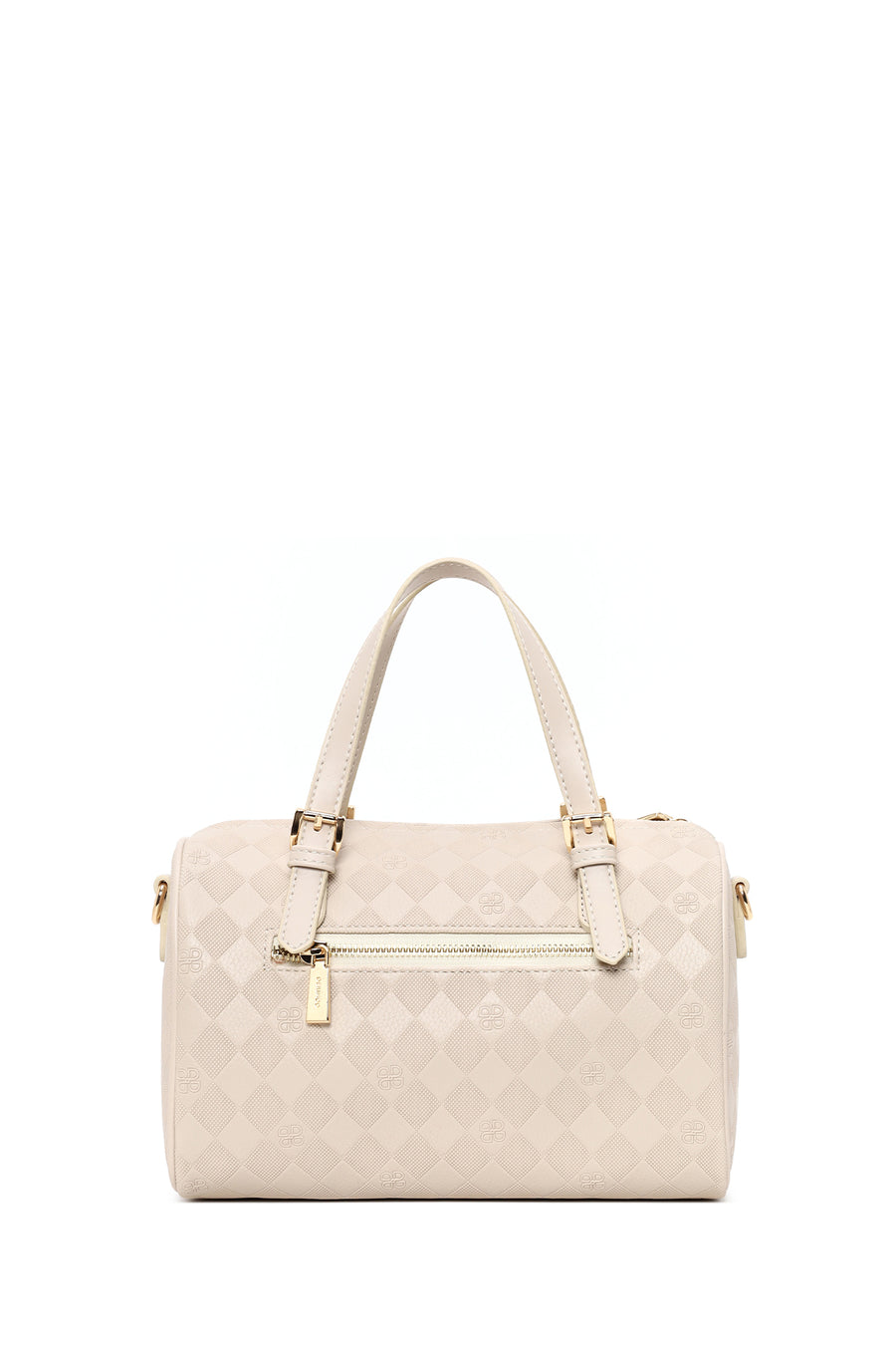 Woman Cream Long Strap Printed Shoulder Bag