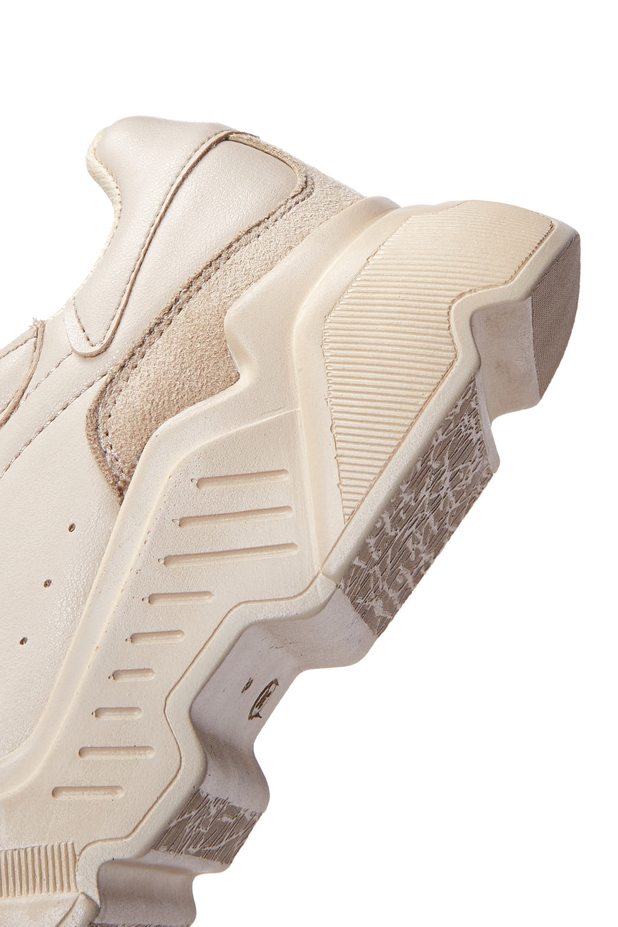 Kadın Bej Kalın Tabanlı Bağcıklı Sneaker