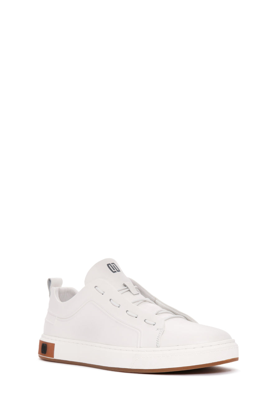 Men's White Lace-up Leather Sneaker