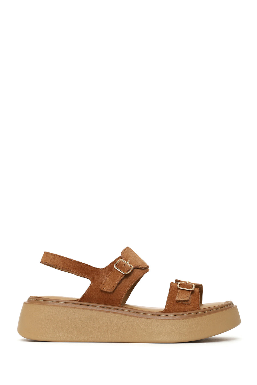 Woman Powder Thick-Soled Suede Comfort Sandal 26SFD341210 | Derimod