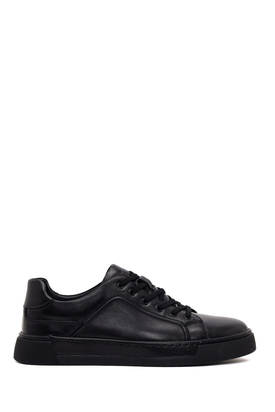 Erkek Siyah Bağcıklı Deri Sneaker WM680051DV | Derimod