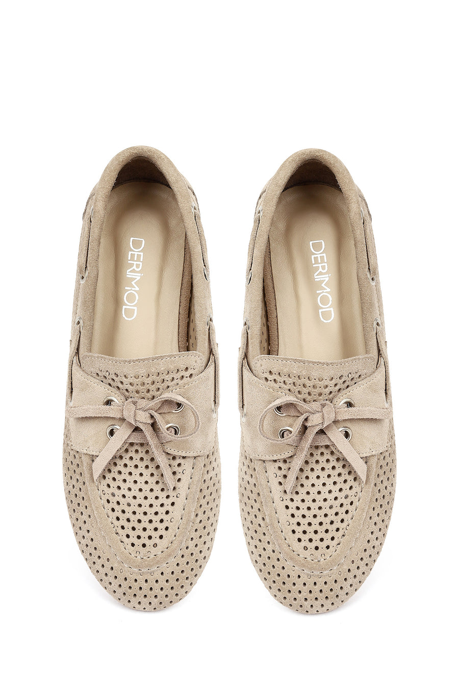 Women's Beige Suede Leather Loafer