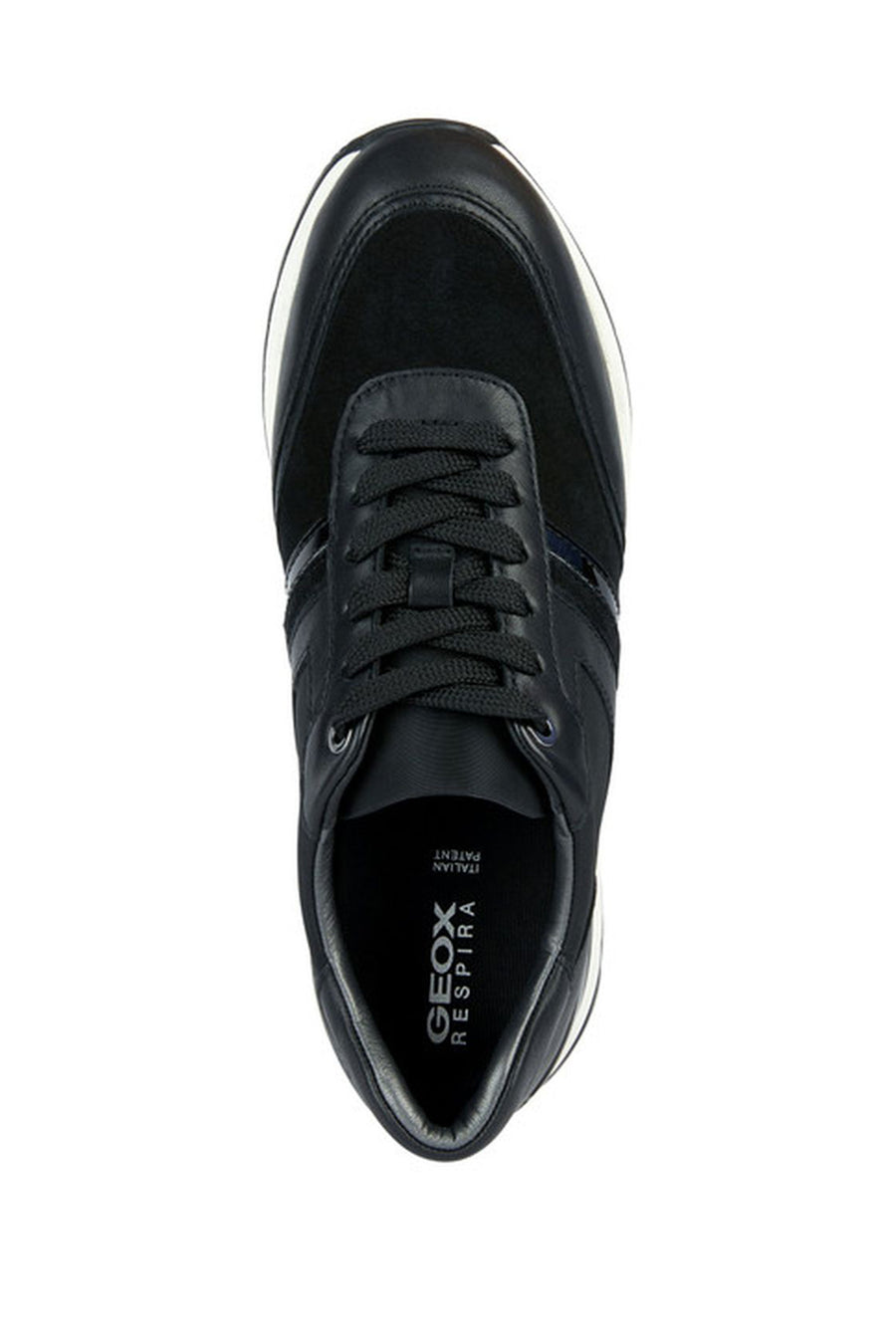 Geox Kadın Siyah Desya Deri Kalın Topuklu Bağcıklı Sneaker