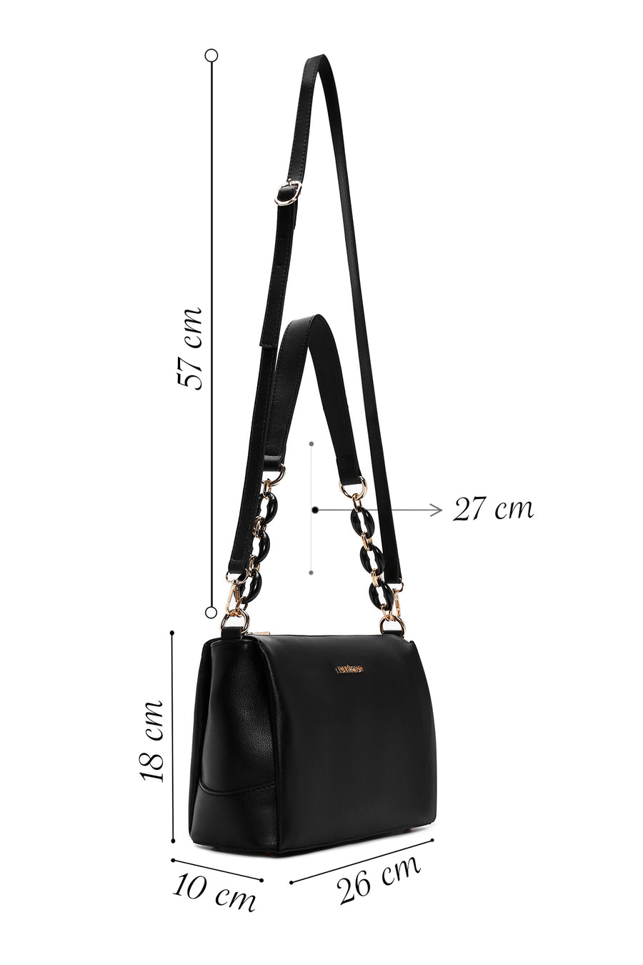 Women's Black Chain Strap Shoulder Bag