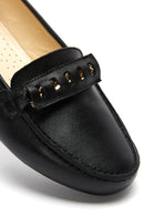Women's Black Leather Loafer | Derimod