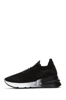 Women's Black Thick Soled Fabric Sneaker | Derimod