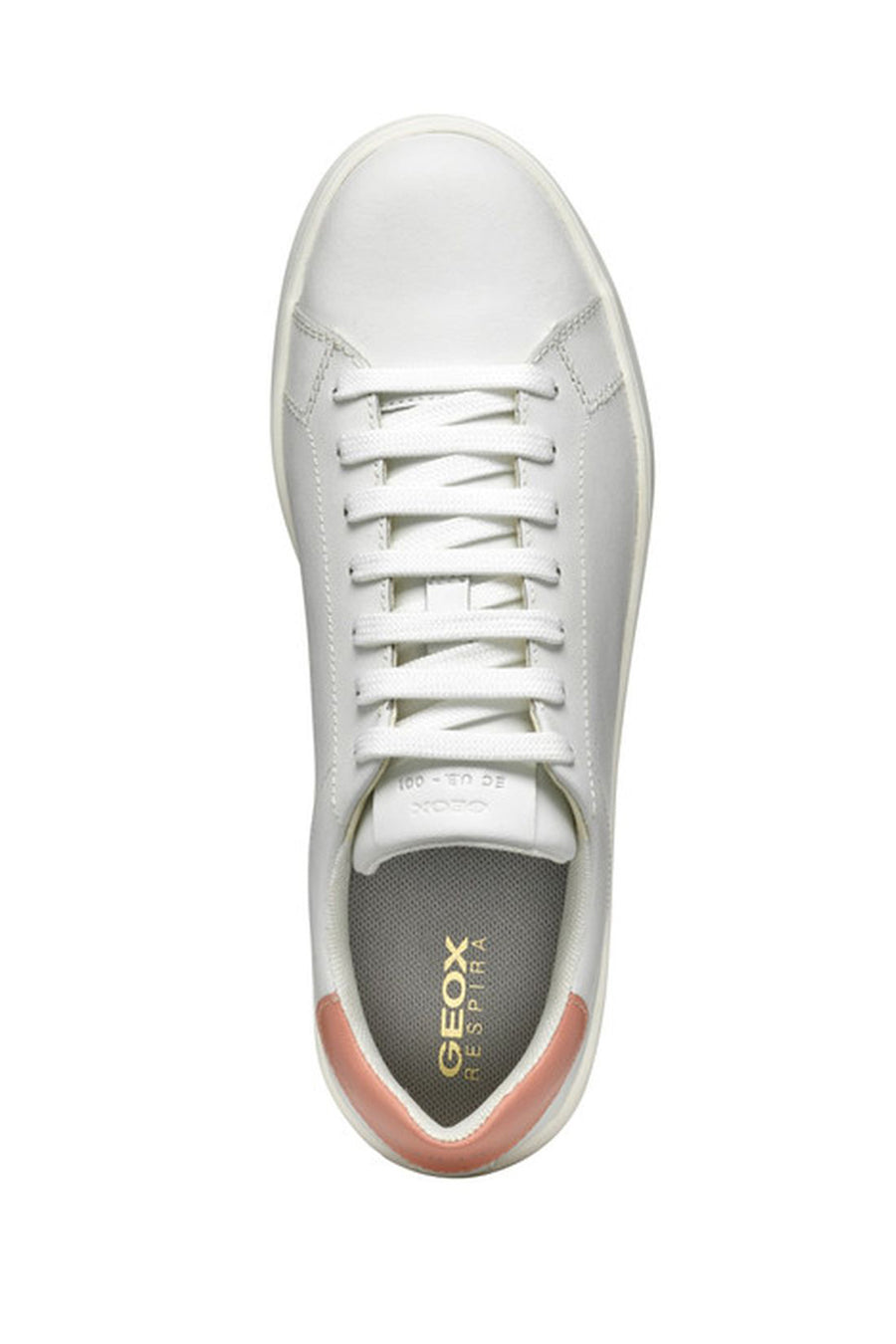 Geox Women's White Spherica Ecub-1 Lace-Up Leather Sneaker