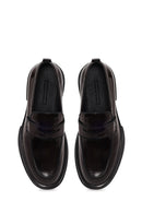 Male Burgundy Chunky-Soled Leather Loafer | Derimod