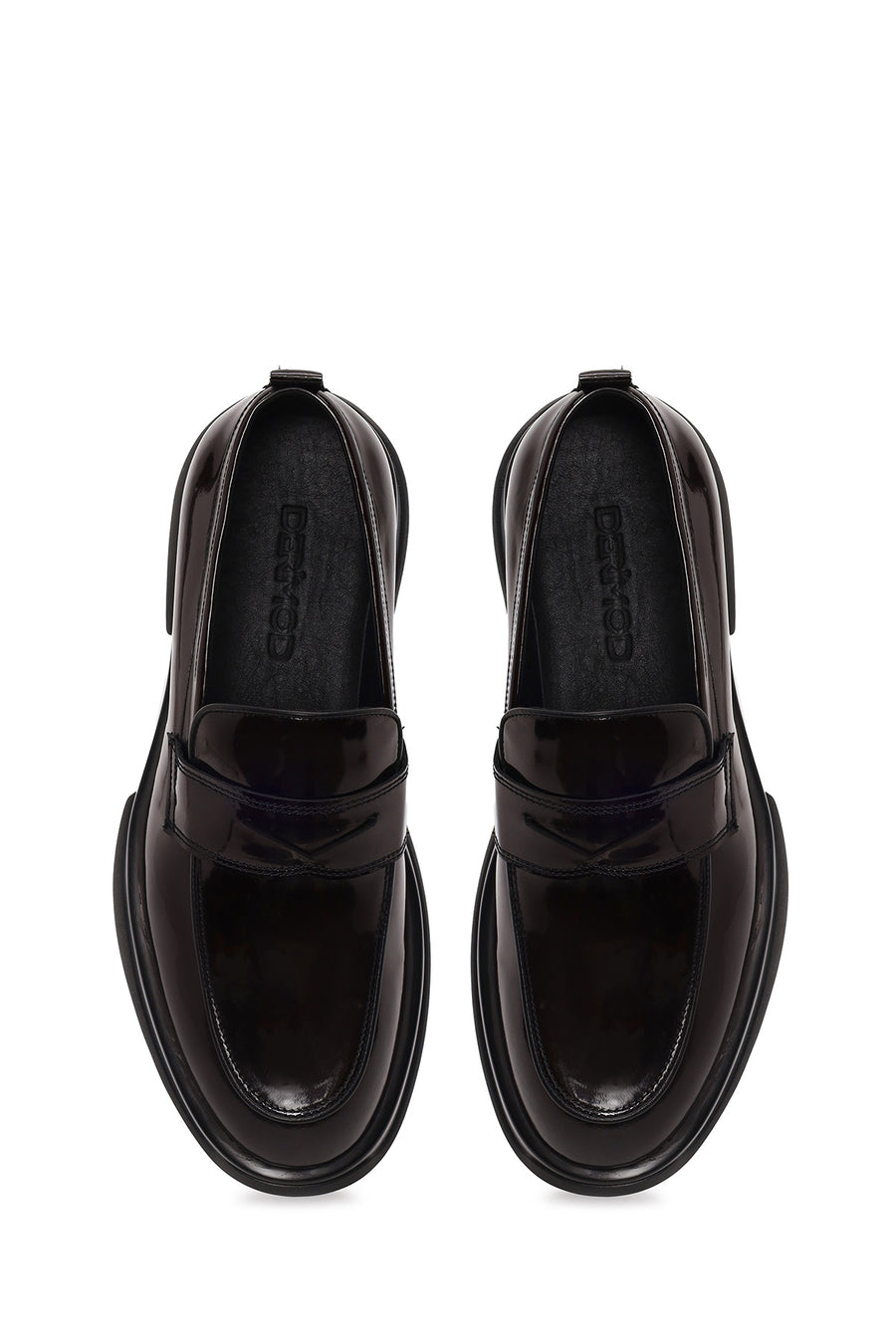 Male Burgundy Chunky-Soled Leather Loafer