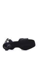 Women's Black Leather Low Heel Sandals | Derimod