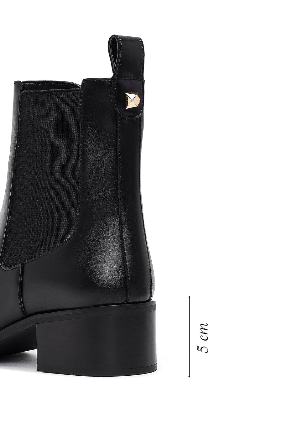 Woman Black Thick-Heeled Chelsea Boots