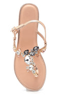 Women's Gold Stone Flat Sandals | Derimod