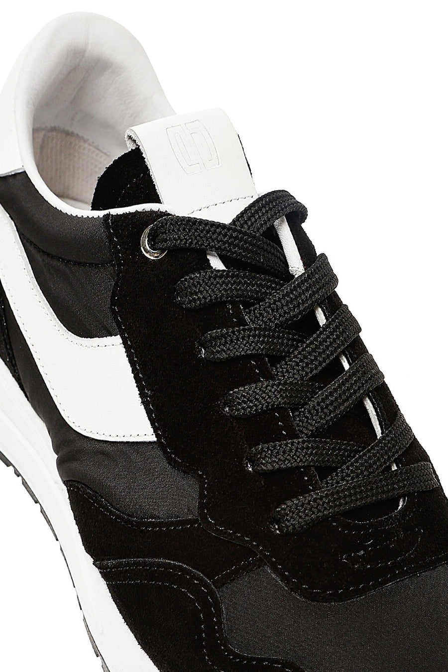 Erkek Siyah Bağcıklı Deri Sneaker