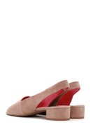 Women's Mink Suede Leather Thick Heeled Sandals | Derimod