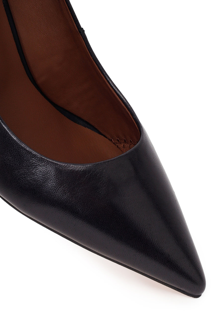 Kadın Siyah İnce Topuklu Deri Stiletto