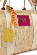 Women's Beige Long Strap Straw Shoulder Bag | Derimod