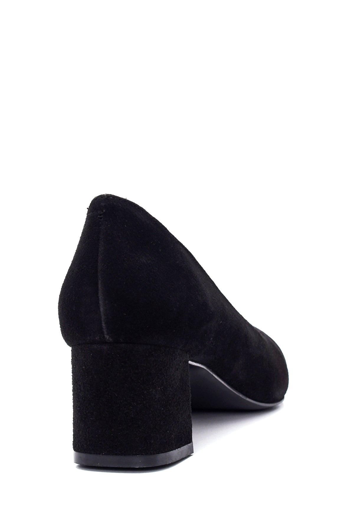 Kadın Siyah Süet Deri Topuklu Ayakkabı