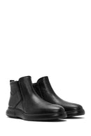 Men's Black Zippered Leather Casual Boots | Derimod