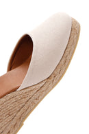 Women's Beige Ankle Strap Wedge Heeled Espadrille | Derimod