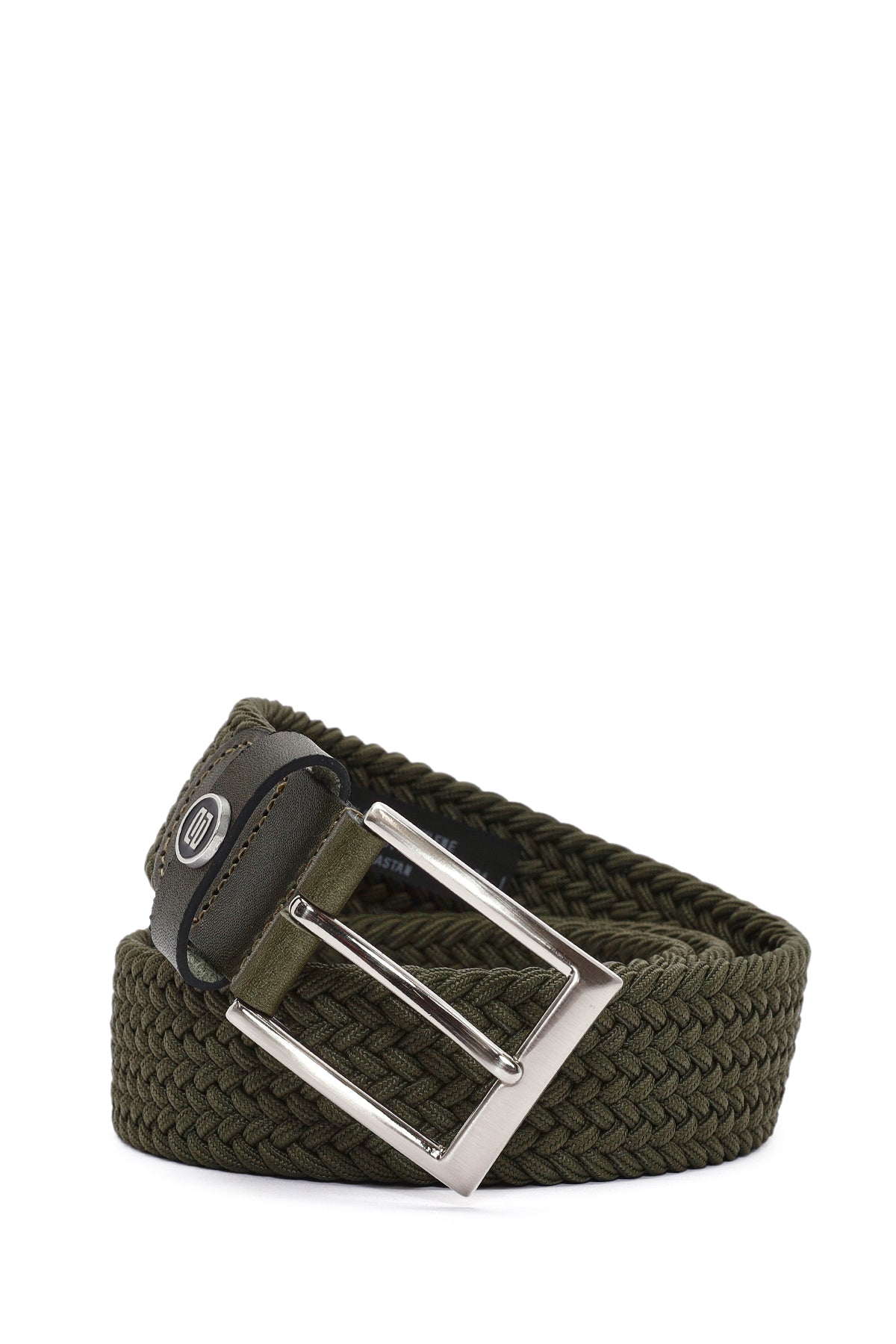 Men's Green Braided Leather Belt 000A2D1400229 | Derimod