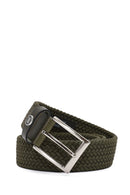 Men's Green Braided Leather Belt | Derimod