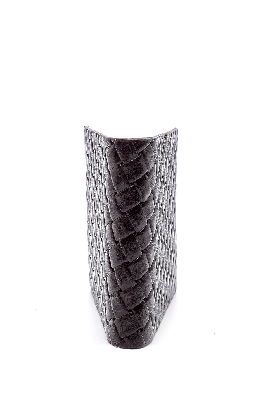Men's Brown Leather Knitted Pattern Wallet