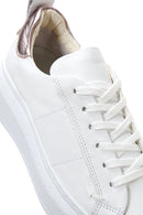 Women's White Lace-Up Leather Sneaker | Derimod