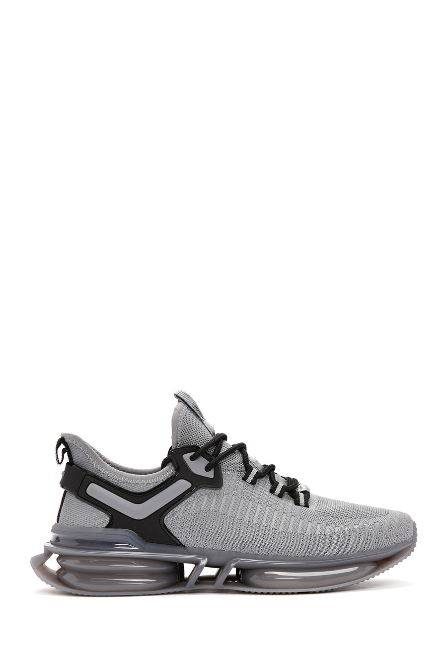 Derimod Zero Men's Gray Lace-Up Thick Soled Fabric Sneaker 24SFD69266F | Derimod