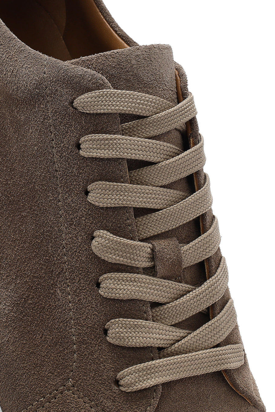 Men's Beige Lace-Up Suede Leather Sneaker