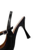 Women's Black Heeled Leather Shoes | Derimod