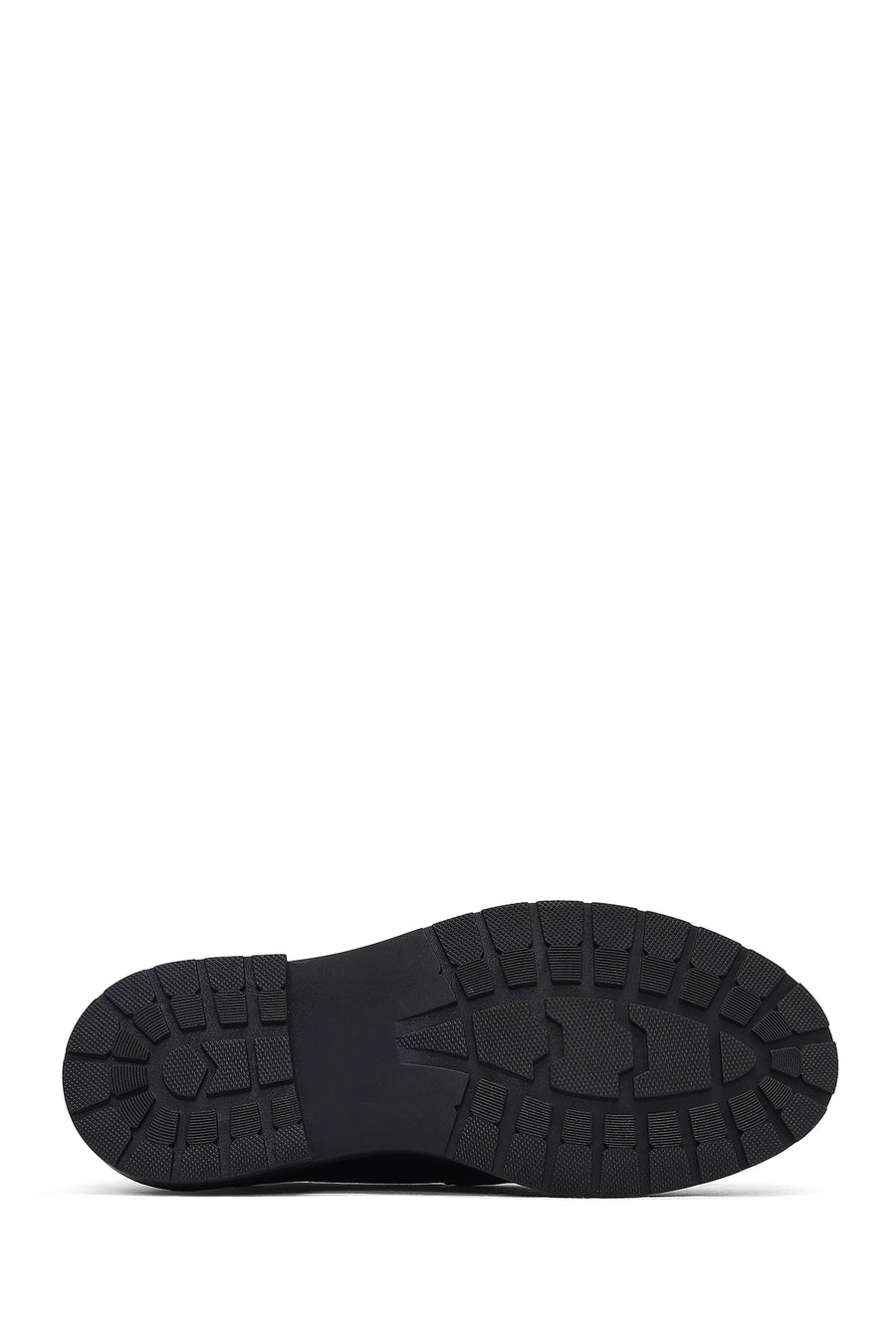 Woman Black Thick-Soled Leather Masculine Loafer