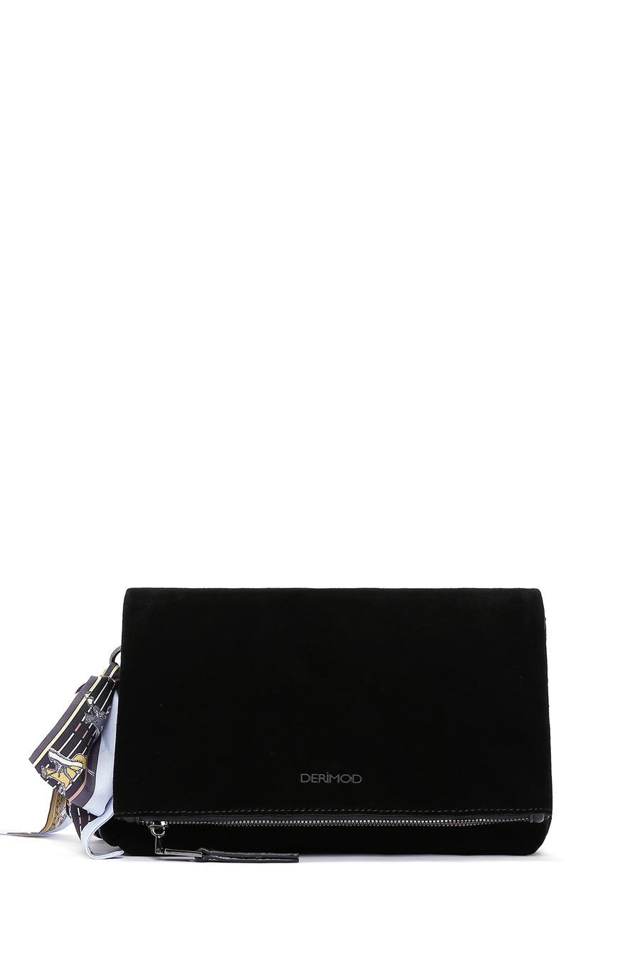 Woman Black Suede Crossbody Bag