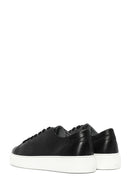 Men's Black Lace-up Thick-Sole Leather Sneaker | Derimod