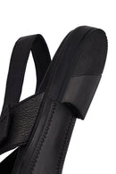 Woman Black Leather Sandal | Derimod