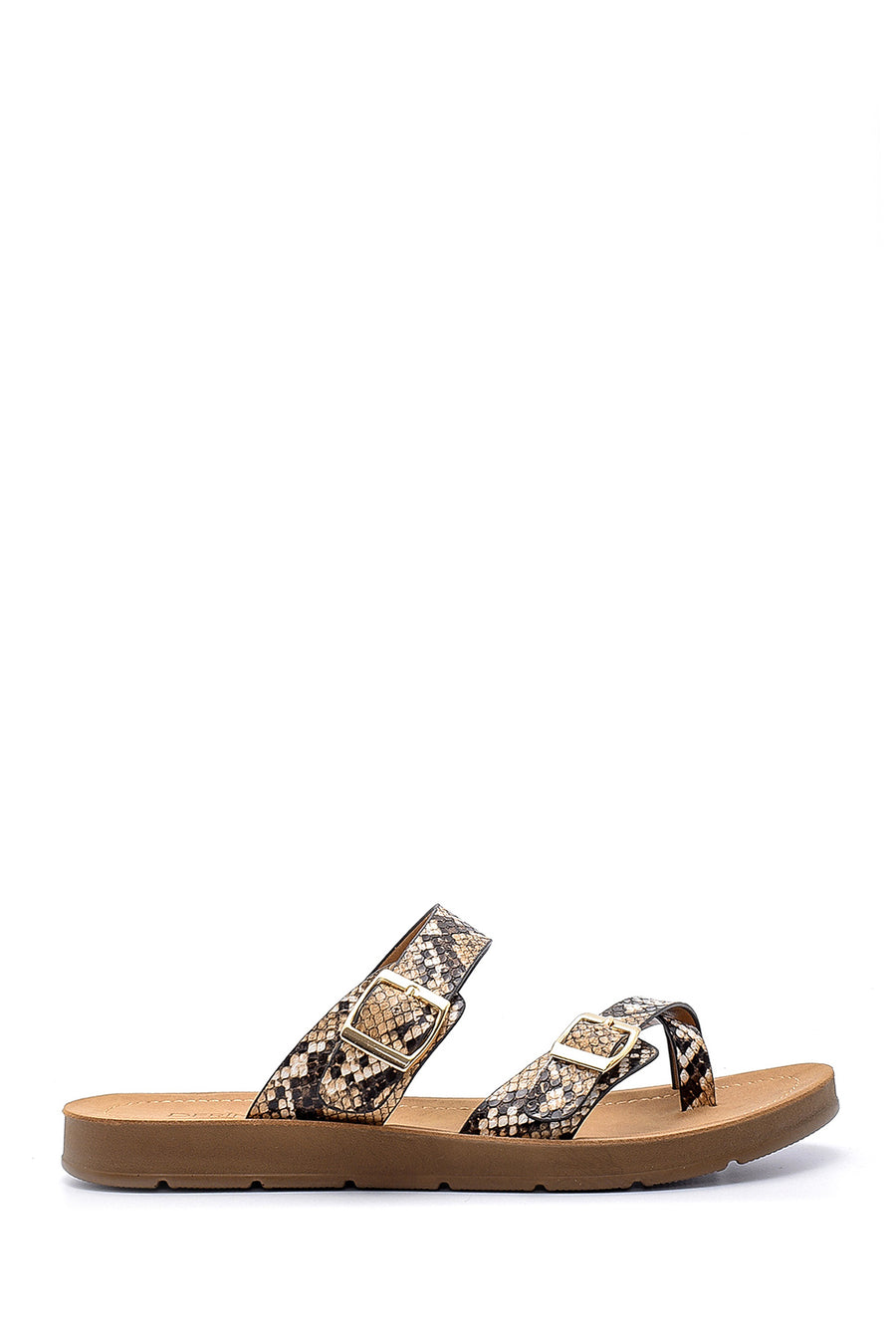 Women's Snakeskin Patterned Slippers 20SFE275240 | Derimod