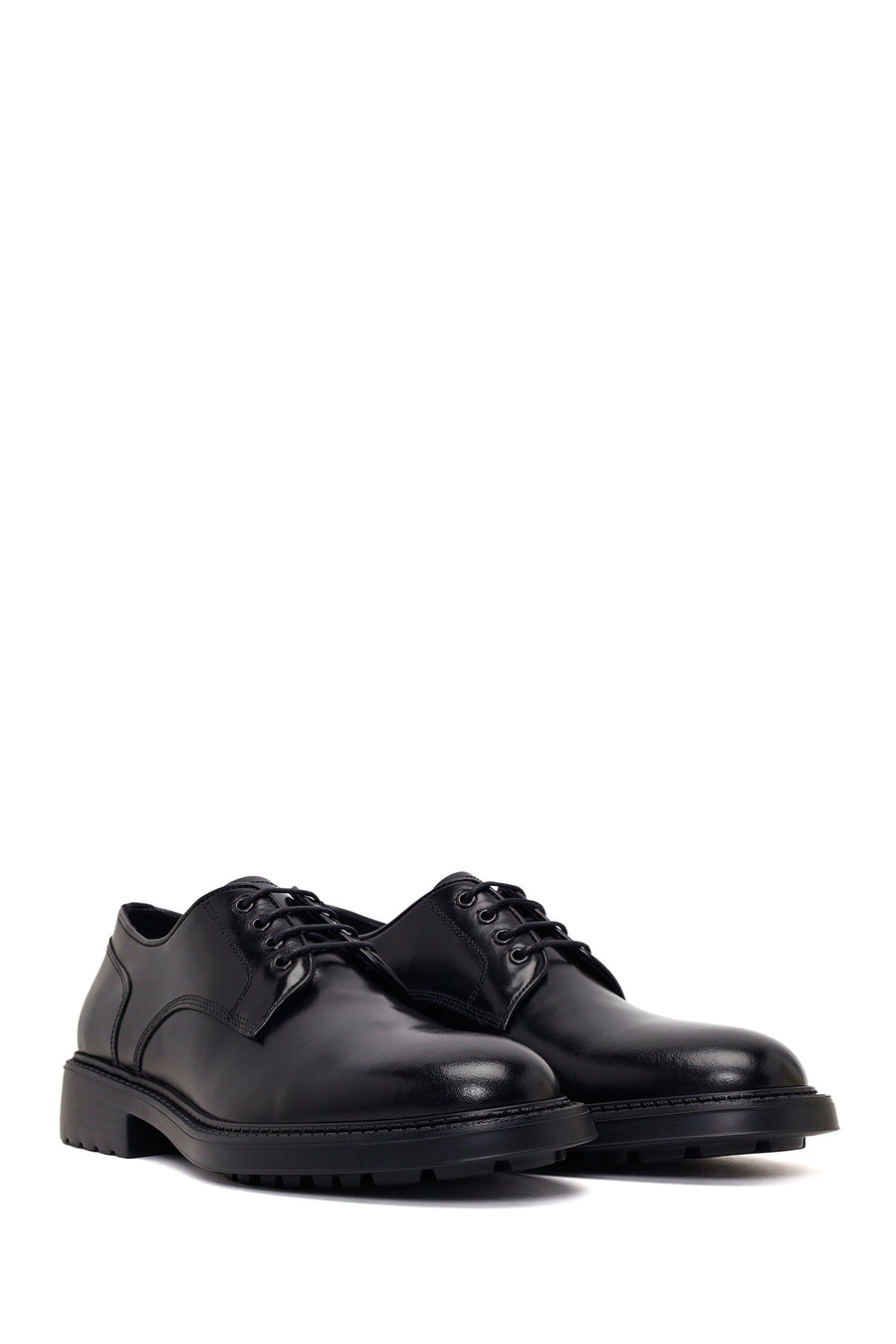 Male Black Lace-up Leather Casual Shoes