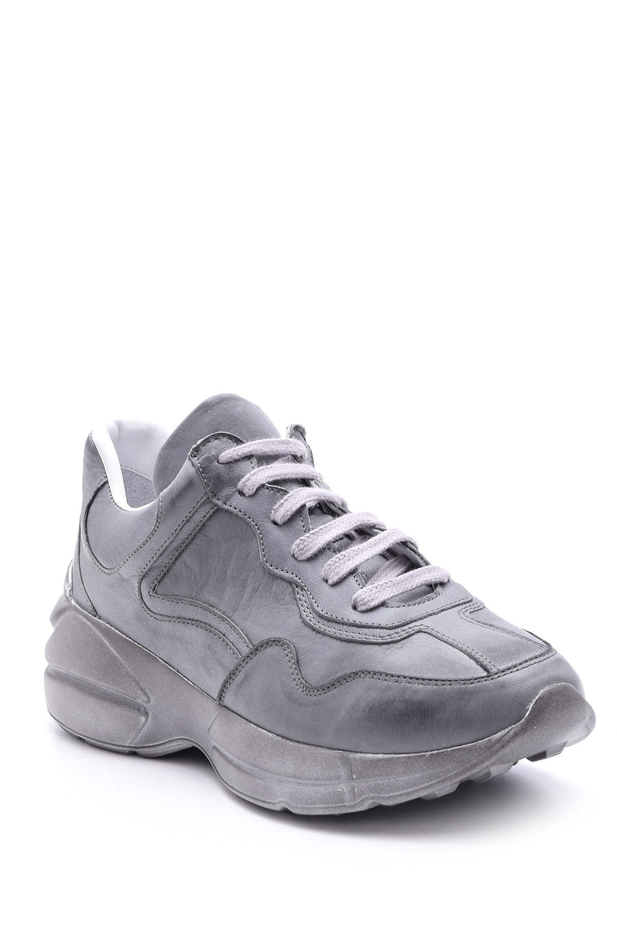 Women's High-Sole Leather Sneaker