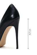 Women's Black Leather High Heel Stiletto | Derimod